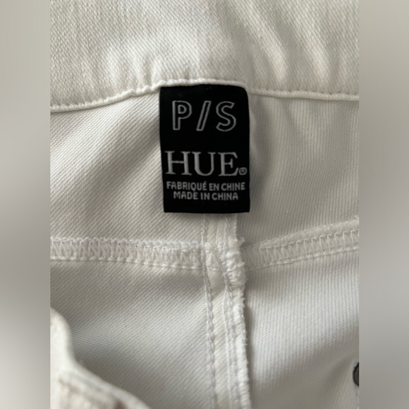 HUE white denim leggings-super stretch and soft-elastic waistband-Size S US - Picture 11 of 12